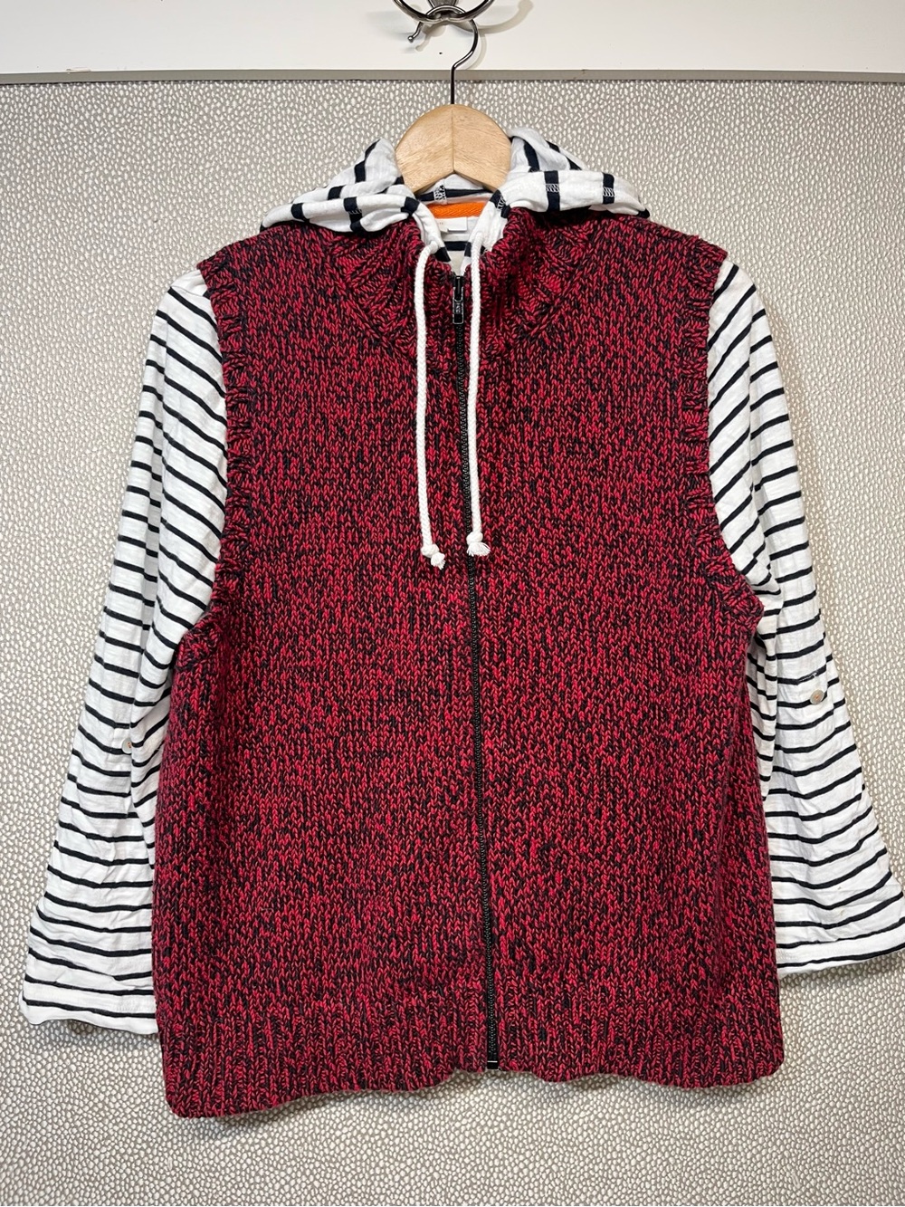 M Vintage 90’s Talbots Red Knit Zip-Front Sweater Vest